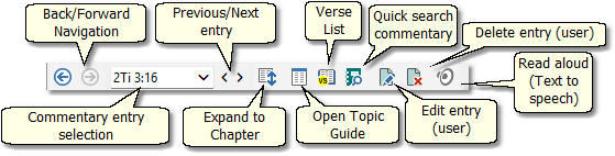 Sample Commentary panel toolbar Sample Commentary panel toolbar