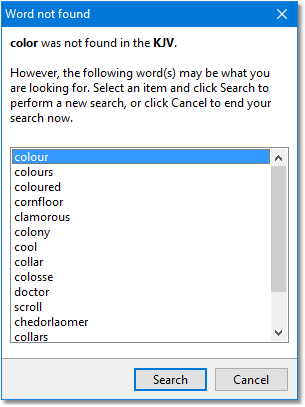 Word suggestion for "color" in the KJV Word suggestion for "color" in the KJV