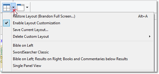 Selecting a layout style with the Layout toolbar