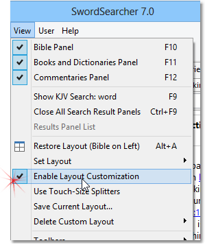 Enabling layout customization Enabling layout customization