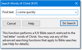 Sample Search KJV Words of Christ dialog Sample Search KJV Words of Christ dialog