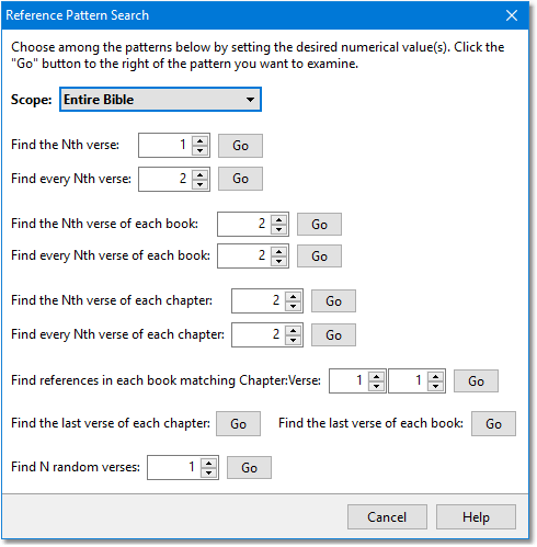 Sample Reference Pattern Search dialog Sample Reference Pattern Search dialog
