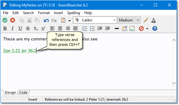 Verse references are typed... Verse references are typed...