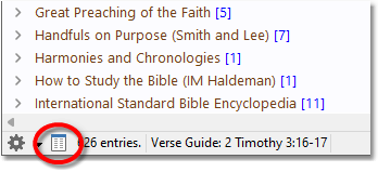 Sample Verse Guide with Open in Topic Guide button circled Sample Verse Guide with Open in Topic Guide button circled