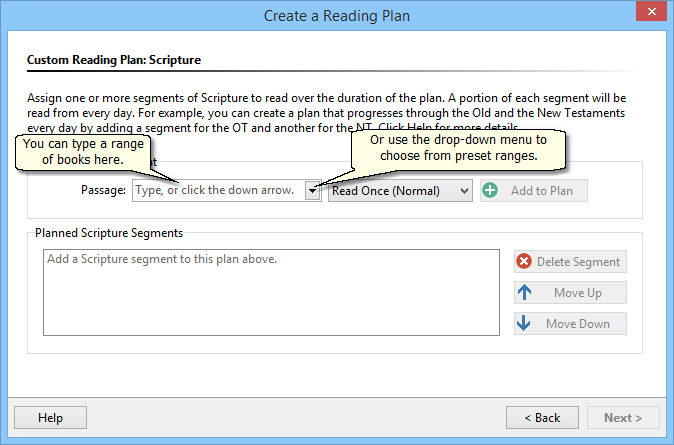 Step 3 of designing a custom reading plan