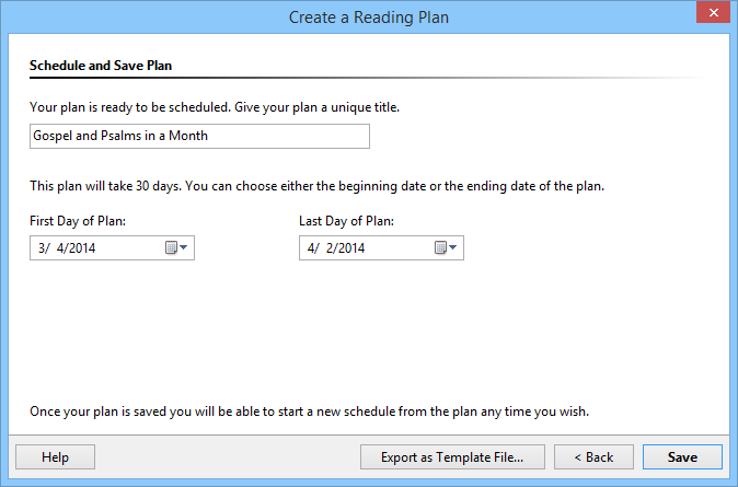 Step 5 of designing a custom reading plan