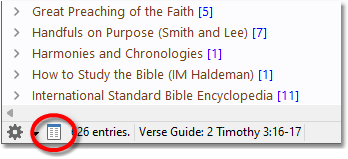 Sample Verse Guide with Open in Topic Guide button circled