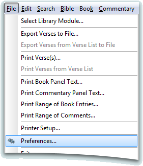 File-preferences selection