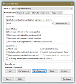 Normal Search Bible Dialog