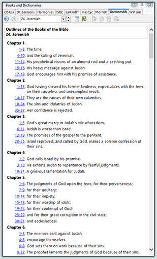 Outline for Jeremiah (sample screen)