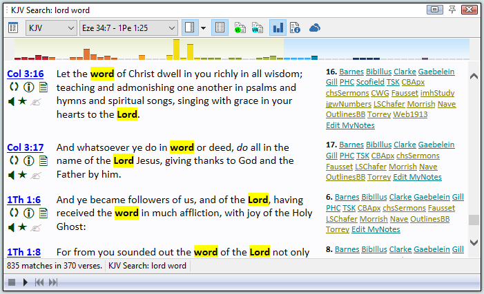 Verse List showing Bible Search Results