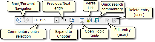 Sample Commentary panel toolbar