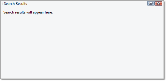 Search results panel area before any searches have been performed