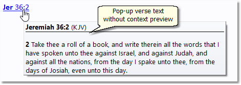 Example of pop-up verse text without context preview. Example of pop-up verse text without context preview.