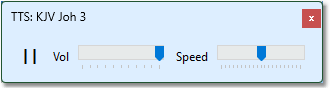 Sample Text-to-Speech playback control window