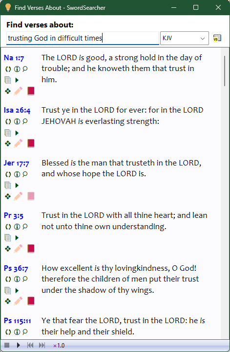 Sample of the "Find Verses About" dialog Sample of the "Find Verses About" dialog
