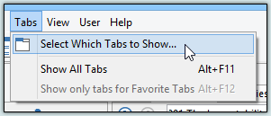 Select tabs to show