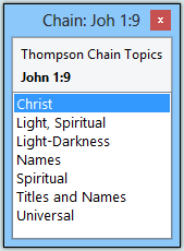 Example of Thompson Chain references for John 1:10